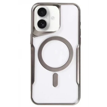 Newface Apple iPhone 16 Kılıf Boyi Magsafe Silikon Kapak - Titan Gri