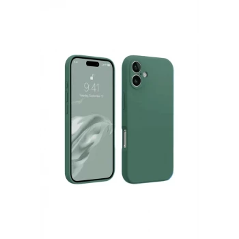 Newface Apple iPhone 16 Kılıf First Silikon - Koyu Yeşil