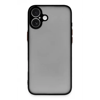Newface Apple iPhone 16 Kılıf Montreal Silikon Kapak - Siyah
