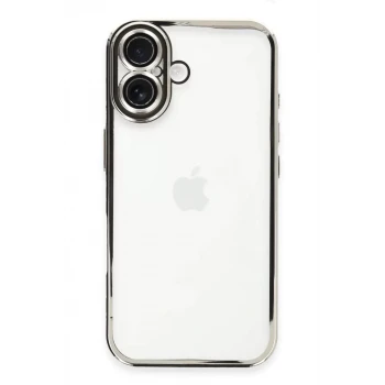 Newface Apple iPhone 16 Kılıf Razer Lensli Silikon - Gümüş