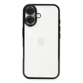 Newface Apple iPhone 16 Kılıf Razer Lensli Silikon - Siyah