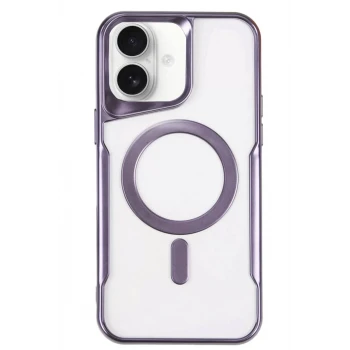 Newface Apple iPhone 16 Plus Kılıf Boyi Magsafe Silikon Kapak - Derin Mor