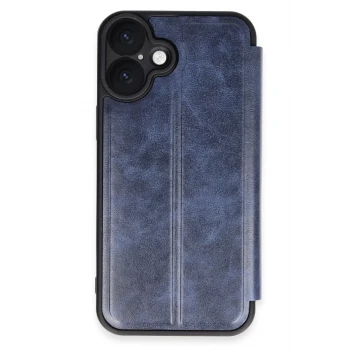Newface Apple iPhone 16 Plus Kılıf Flip Cover - Lacivert