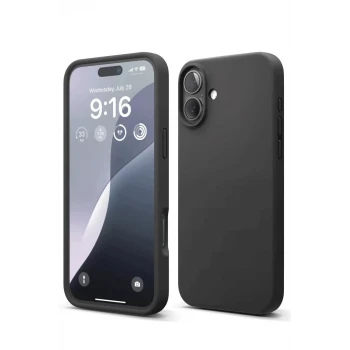 Newface Apple iPhone 16 Plus Kılıf Nano içi Kadife Silikon - Siyah