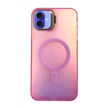 Newface Apple iPhone 16 Plus Kılıf Primera Magsafe Standlı Kapak - Pembe