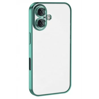 Newface Apple iPhone 16 Plus Kılıf Razer Lensli Silikon - Turkuaz