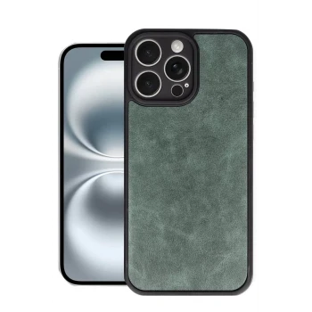 Newface Apple iPhone 16 Pro Kılıf Aras Deri Kapak - Koyu Yeşil