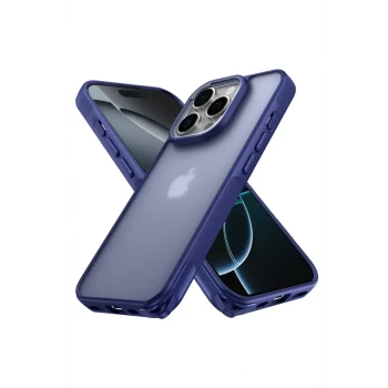 Newface Apple iPhone 16 Pro Kılıf Elegant Kapak - Lacivert