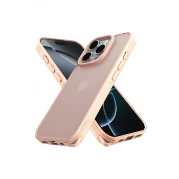 Newface Apple iPhone 16 Pro Kılıf Elegant Kapak - Pudra