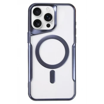 Newface Apple iPhone 16 Pro Max Kılıf Boyi Magsafe Silikon Kapak - Lacivert