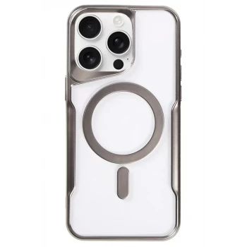 Newface Apple iPhone 16 Pro Max Kılıf Boyi Magsafe Silikon Kapak - Titan Gri