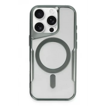 Newface Apple iPhone 16 Pro Max Kılıf Boyi Magsafe Silikon Kapak - Yeşil