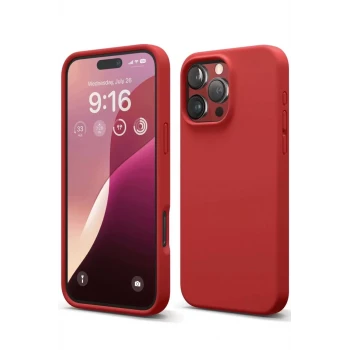 Newface Apple iPhone 16 Pro Max Kılıf First Silikon - Kırmızı