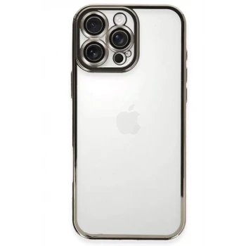 Newface Apple iPhone 16 Pro Max Kılıf Razer Lensli Silikon - Titanyum Gri