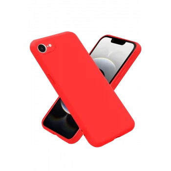 Newface Apple iPhone 16E Kılıf First Silikon - Kırmızı