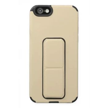Newface Apple iPhone 6 Kılıf Mega Standlı Silikon - Gold