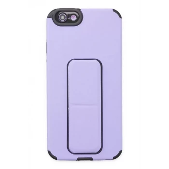 Newface Apple iPhone 6 Kılıf Mega Standlı Silikon - Lila