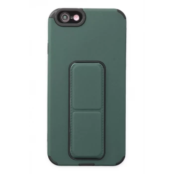 Newface Apple iPhone 6 Kılıf Mega Standlı Silikon - Yeşil