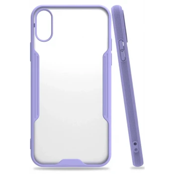 Newface Apple iPhone X Kılıf Platin Silikon - Lila