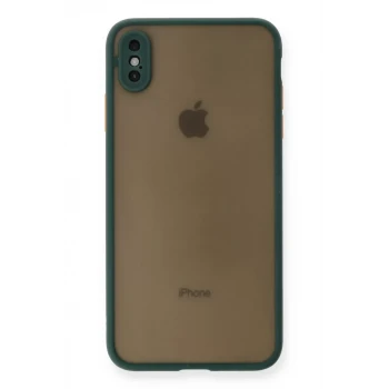 Newface Apple iPhone XS Max Kılıf Montreal Silikon Kapak - Yeşil