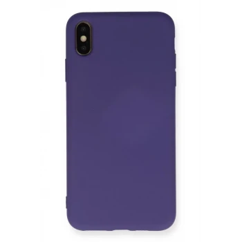 Newface Apple iPhone XS Max Kılıf Nano içi Kadife Silikon - Mor