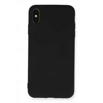 Newface Apple iPhone XS Max Kılıf Nano içi Kadife Silikon - Siyah