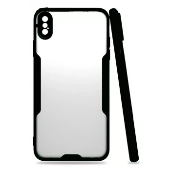Newface Apple iPhone XS Max Kılıf Platin Silikon - Siyah