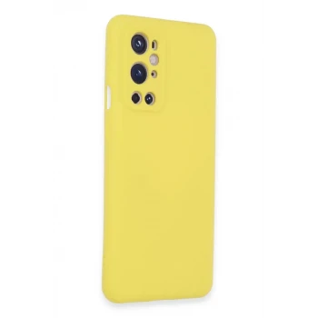 Newface One Plus 9 Pro Kılıf Nano içi Kadife Silikon - Sarı