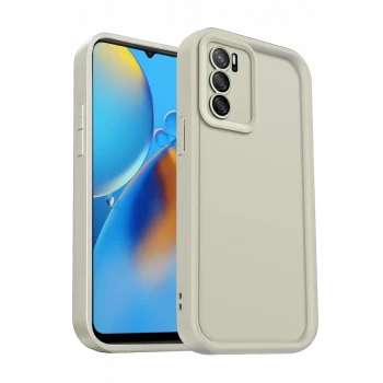 Newface Oppo A16 Kılıf Viera Silikon - Krem
