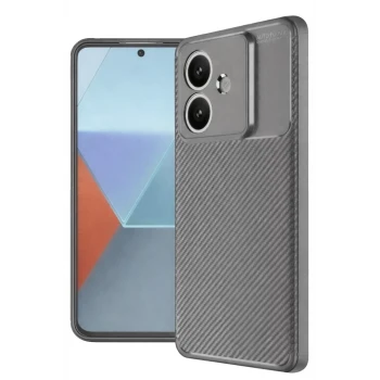 Newface Oppo A3 Kılıf Auto Focus Karbon Kapak - Gri