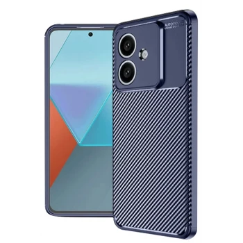 Newface Oppo A3 Kılıf Auto Focus Karbon Kapak - Lacivert