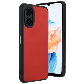 Newface Oppo A38 Kılıf Aras Deri Kapak - Kırmızı