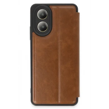 Newface Oppo A38 Kılıf Flip Cover - Taba