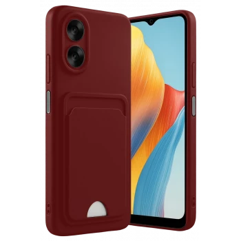 Newface Oppo A38 Kılıf Kelvin Kartvizitli Silikon - Bordo