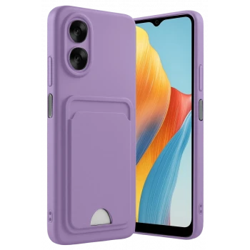 Newface Oppo A38 Kılıf Kelvin Kartvizitli Silikon - Lila