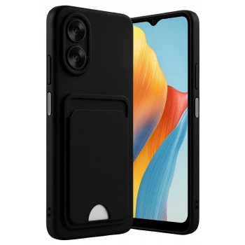 Newface Oppo A38 Kılıf Kelvin Kartvizitli Silikon - Siyah