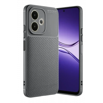 Newface Oppo A5 Pro 4G Kılıf Auto Focus Karbon Kapak - Gri