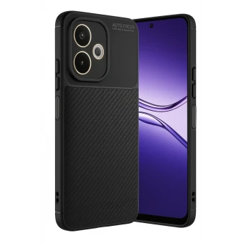 Newface Oppo A5 Pro 4G Kılıf Auto Focus Karbon Kapak - Siyah