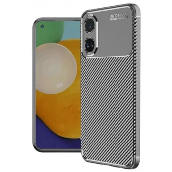 Newface Oppo A60 Kılıf Auto Focus Karbon Kapak - Gri