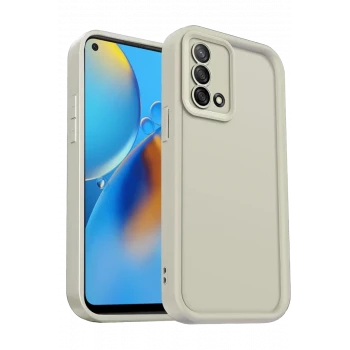 Newface Oppo A74 4G Kılıf Viera Silikon - Krem