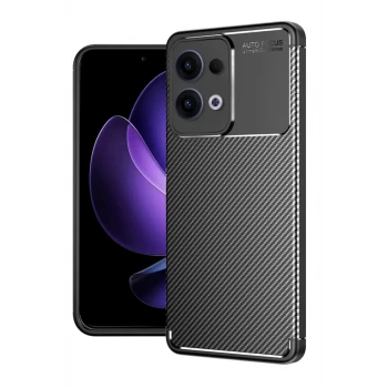 Newface Oppo Reno 13 Pro Kılıf Auto Focus Karbon Kapak - Siyah