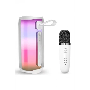 Newface Pluse 5 Mikrofonlu RGB Kablosuz Hoparlör - Beyaz