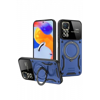 Newface Realme 11 Pro Plus Joy Lens Standlı Kapak - Lacivert