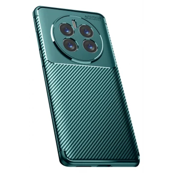 Newface Realme 12 Pro Plus Kılıf Auto Focus Karbon Kapak - Koyu Yeşil