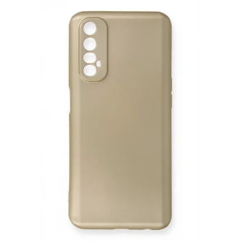 Newface Realme 7 Kılıf First Silikon - Gold
