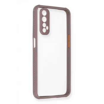 Newface Realme 7 Kılıf Miami Şeffaf Silikon - Açık Mor