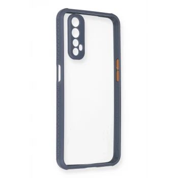 Newface Realme 7 Kılıf Miami Şeffaf Silikon - Gri