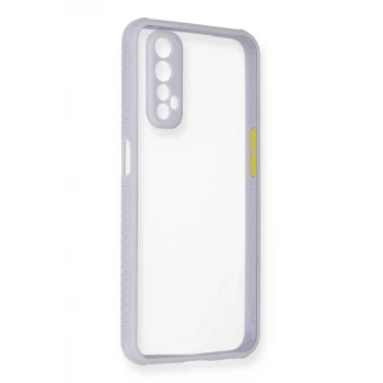 Newface Realme 7 Kılıf Miami Şeffaf Silikon - Lila