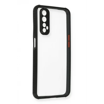 Newface Realme 7 Kılıf Miami Şeffaf Silikon - Siyah