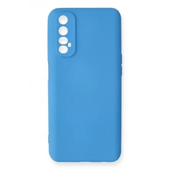 Newface Realme 7 Kılıf Nano içi Kadife Silikon - Mavi